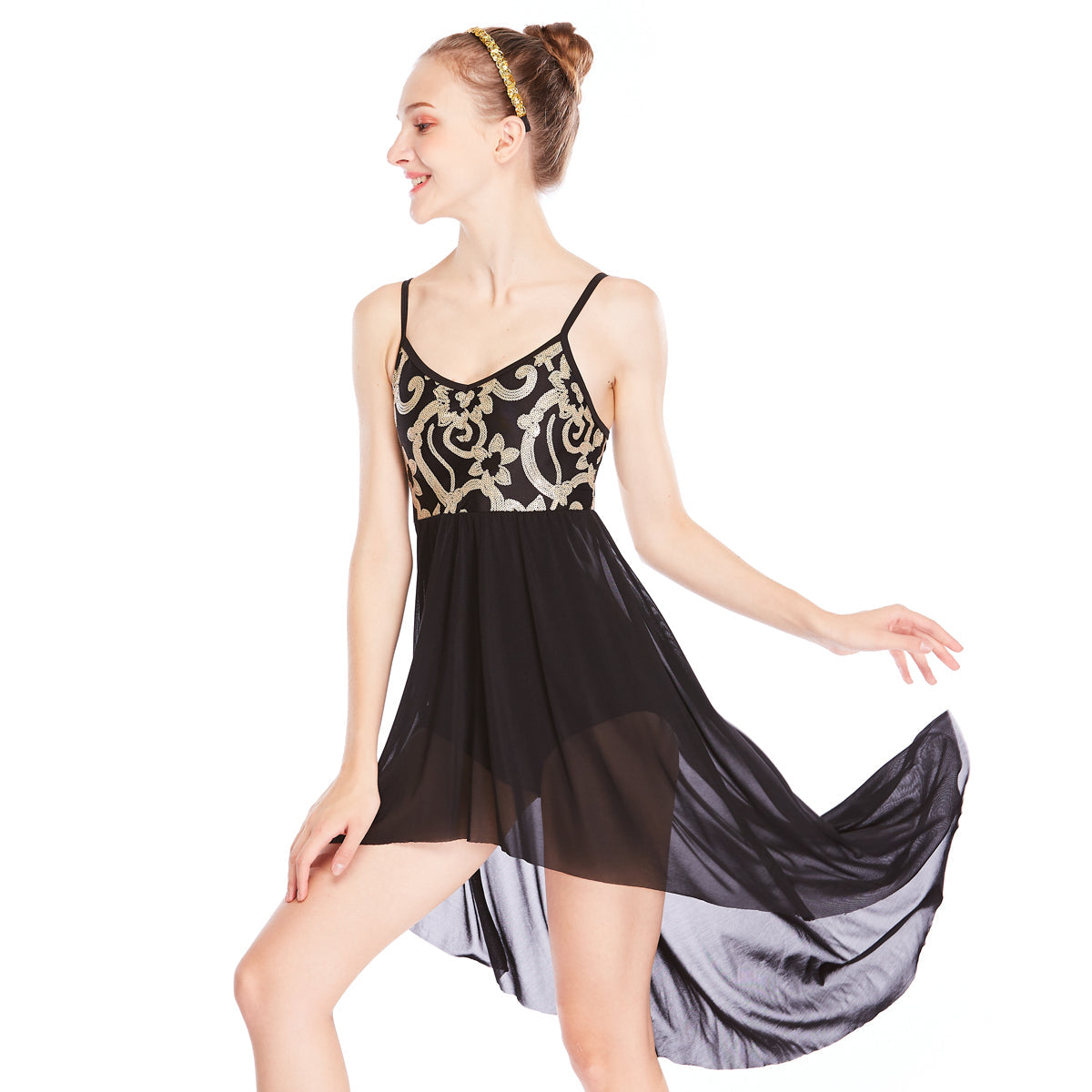Cloud Sequins Elegant Dance Dress