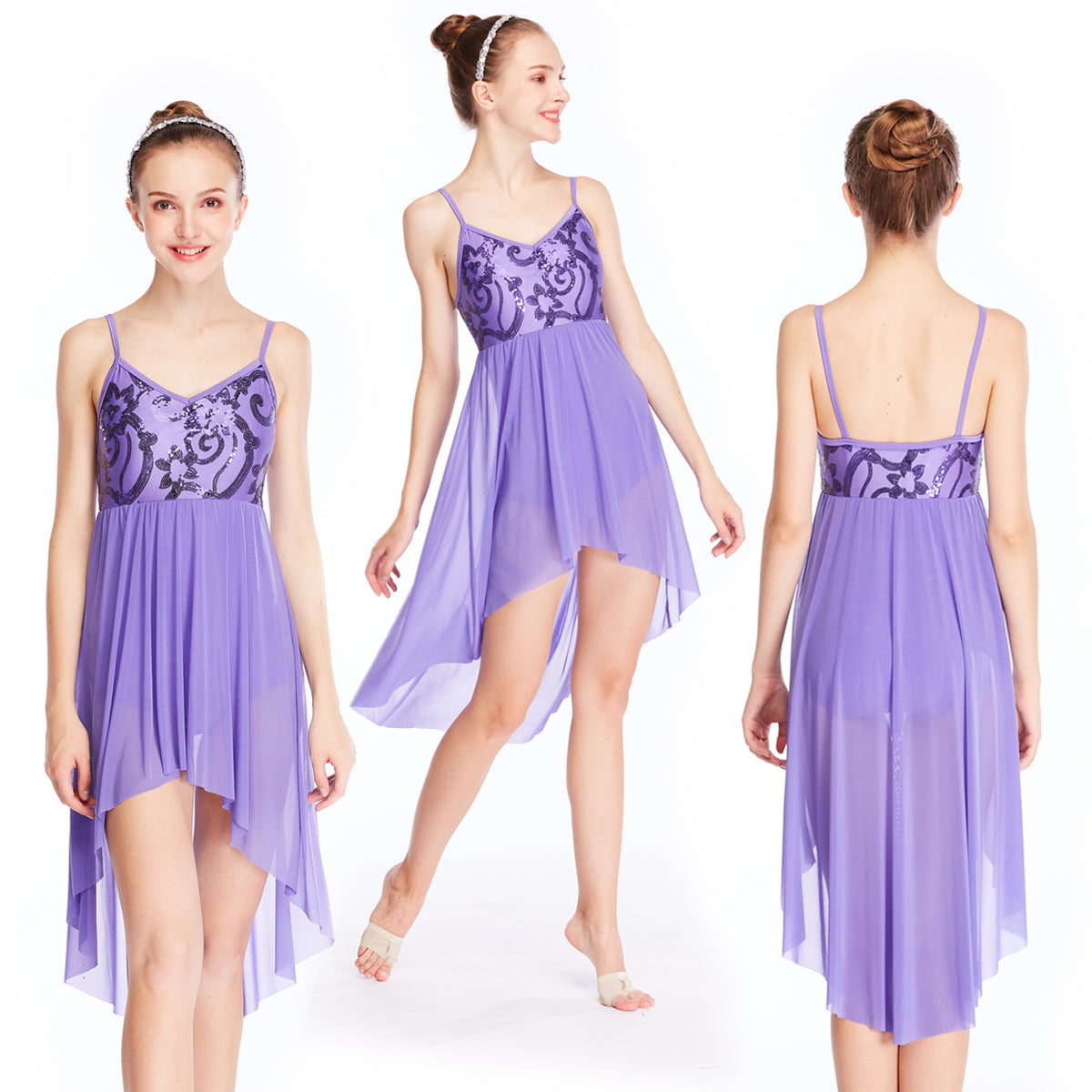 Cloud Sequins Elegant Dance Dress