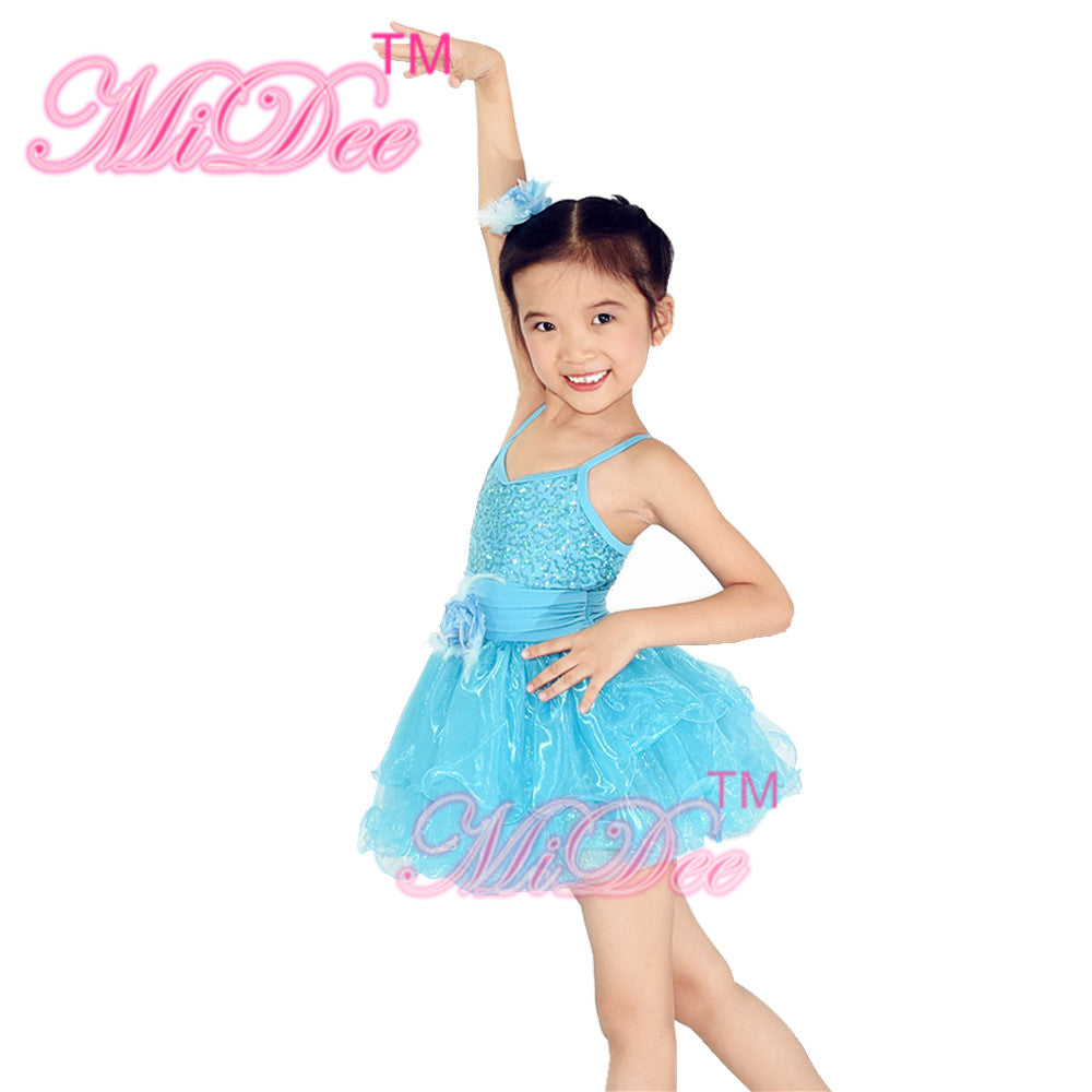 Blue Sequin Flower Tutu Dresses