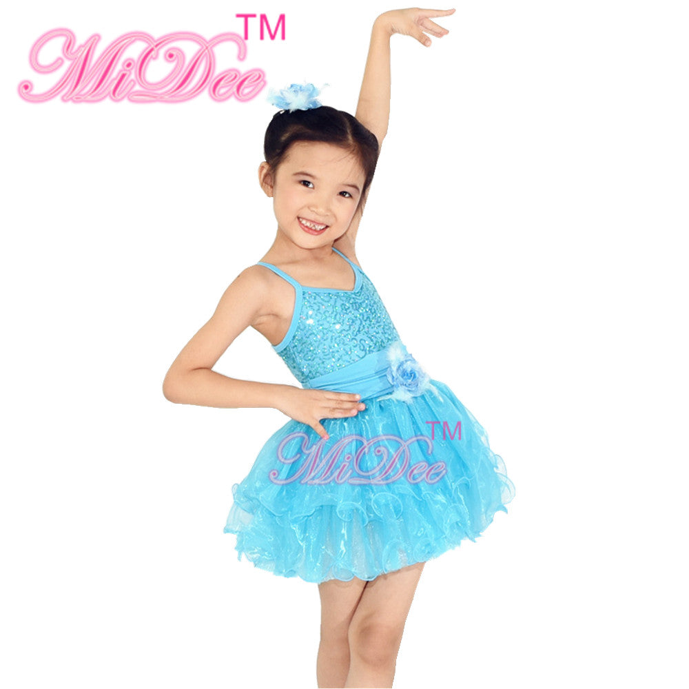 Blue Sequin Flower Tutu Dresses