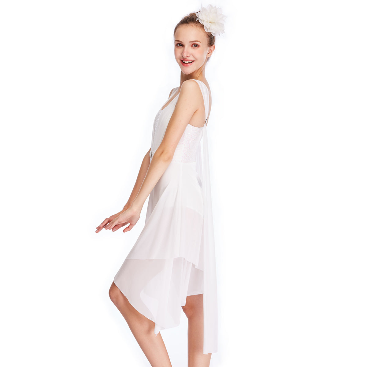 White Elegant Lyrical Dance Dress