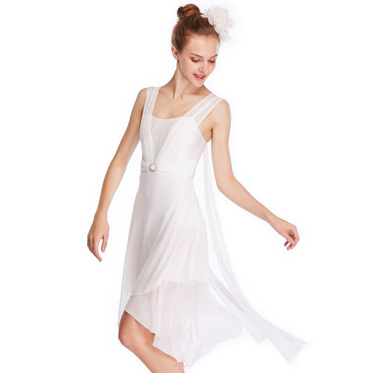 White Elegant Lyrical Dance Dress