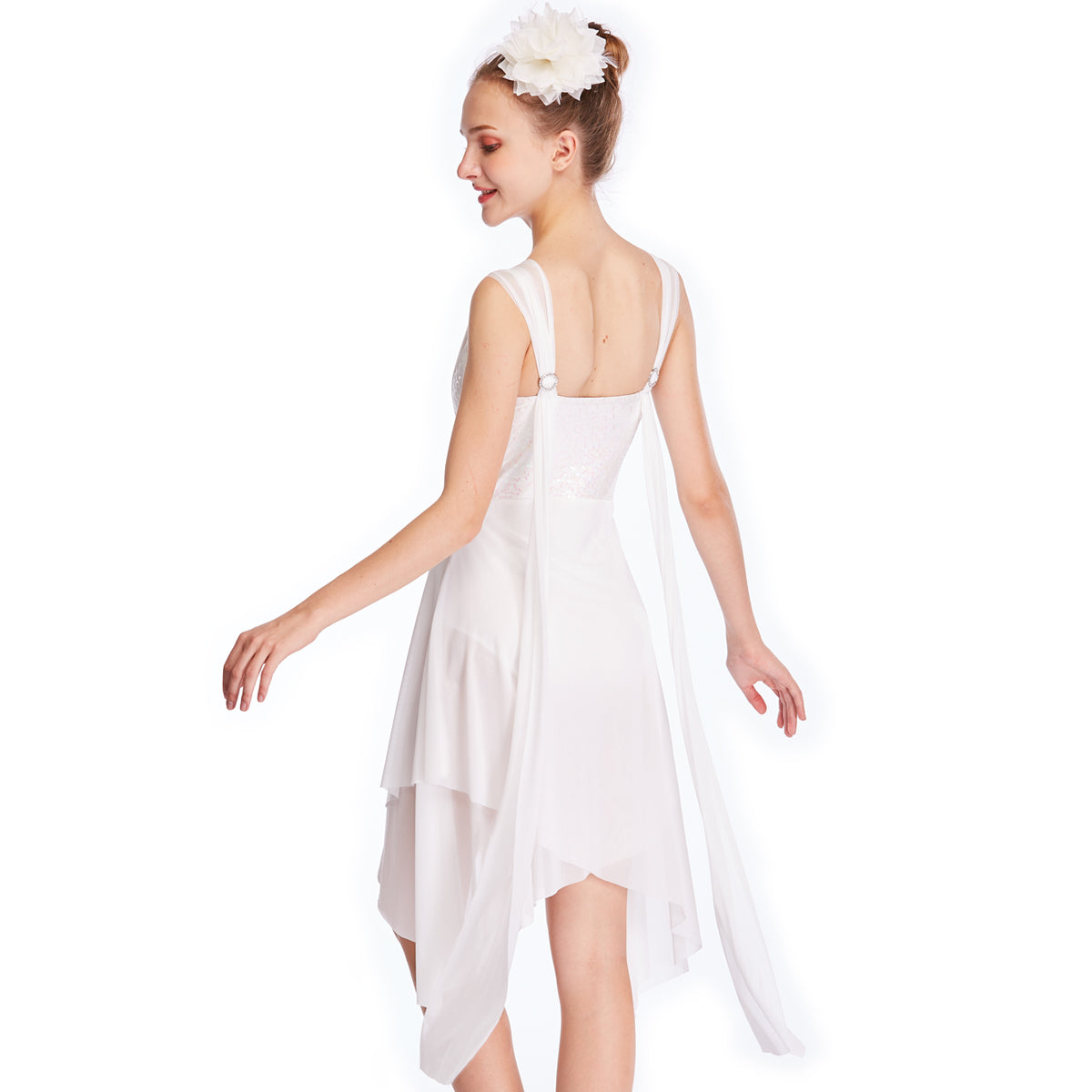White Elegant Lyrical Dance Dress