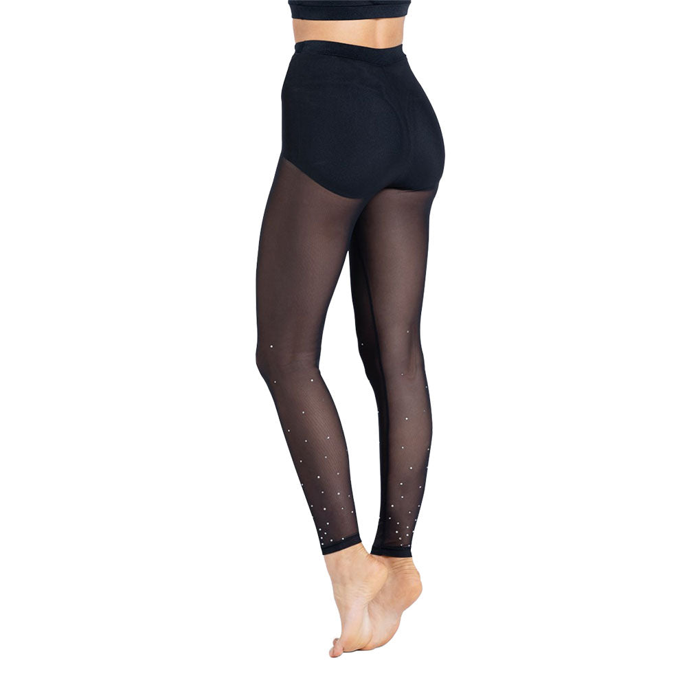 Rhinestone Mesh 9-Point Legging (Include Underwear)