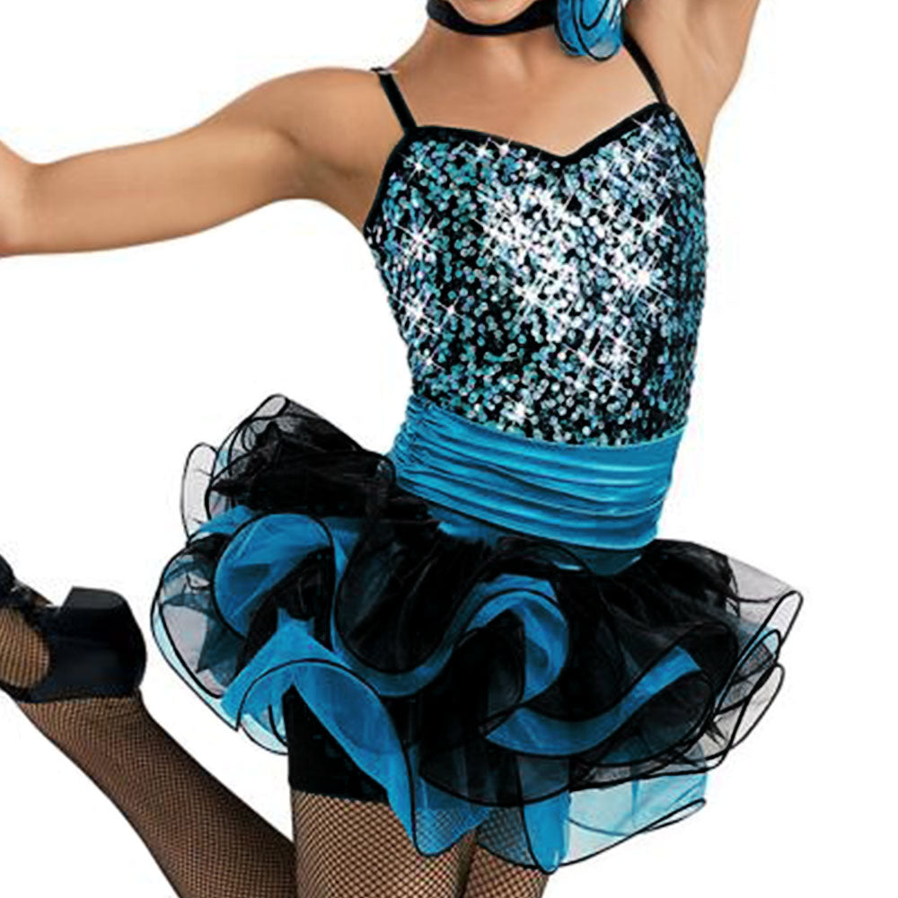 Two Tone Sequin Blue Dance Skirt Two Tone Sequin Blue Dance Skirt