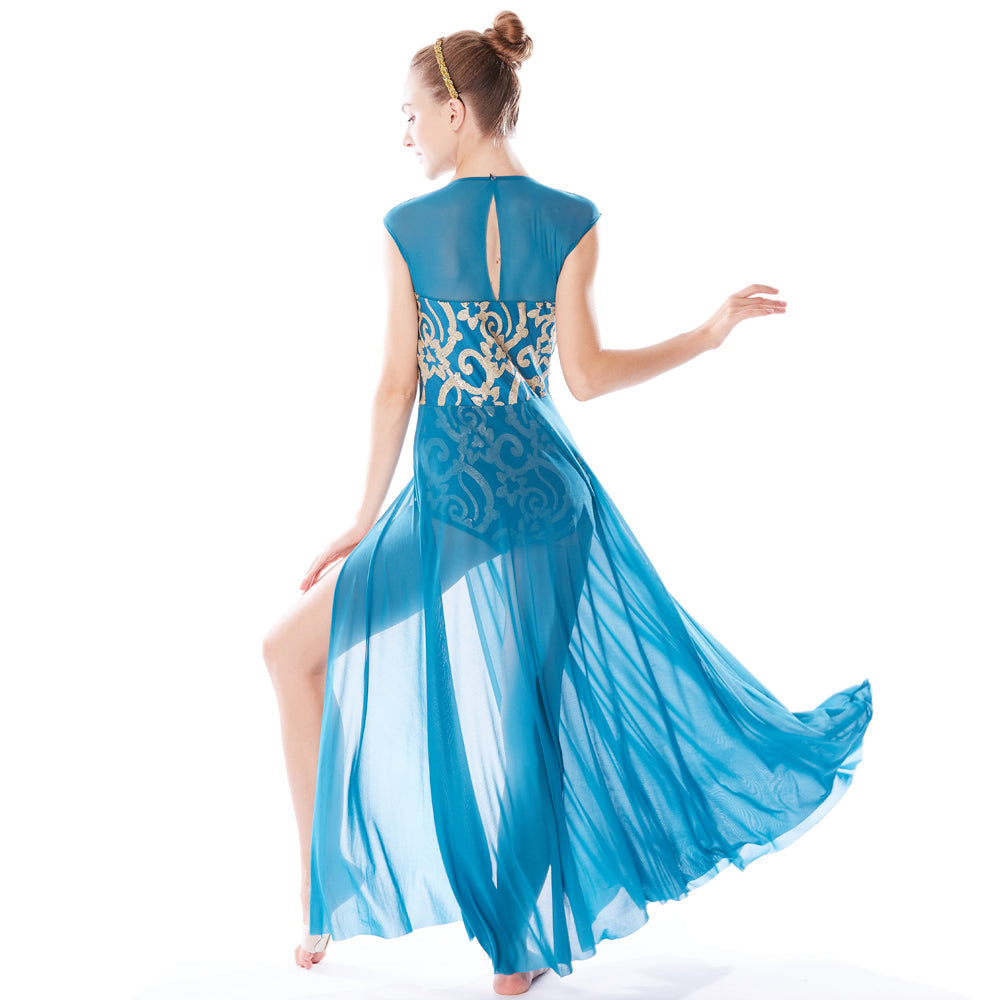 Matte Gold Sequin Lyrical Dance Dress