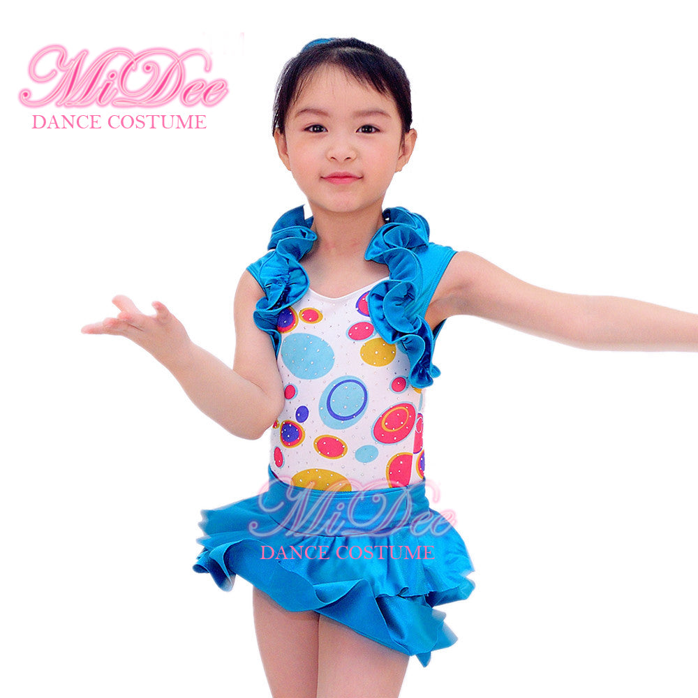 Print Ruffle Rhinestone Neckline Ballet 2 Piece Set