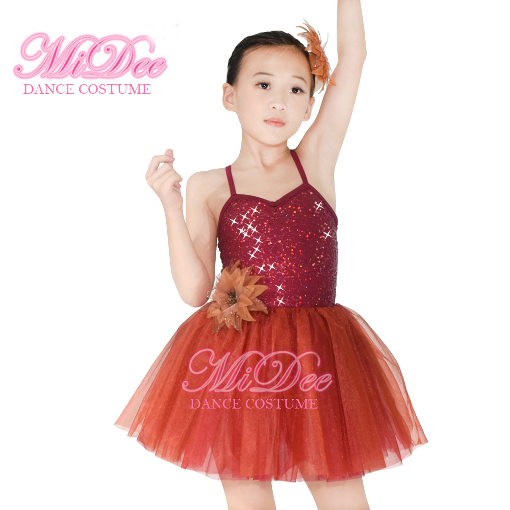 Wine Sequin Tutu Dress Children Girls