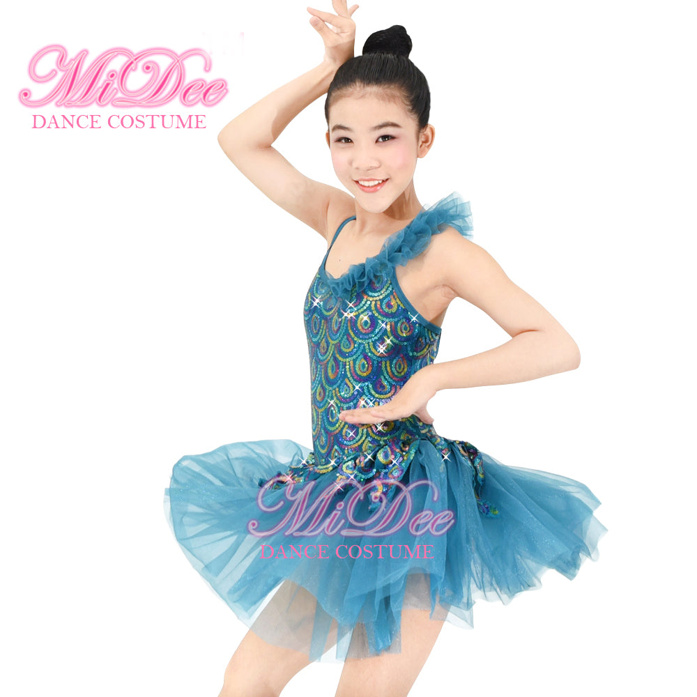 Peacock Sequin Dance Dress
