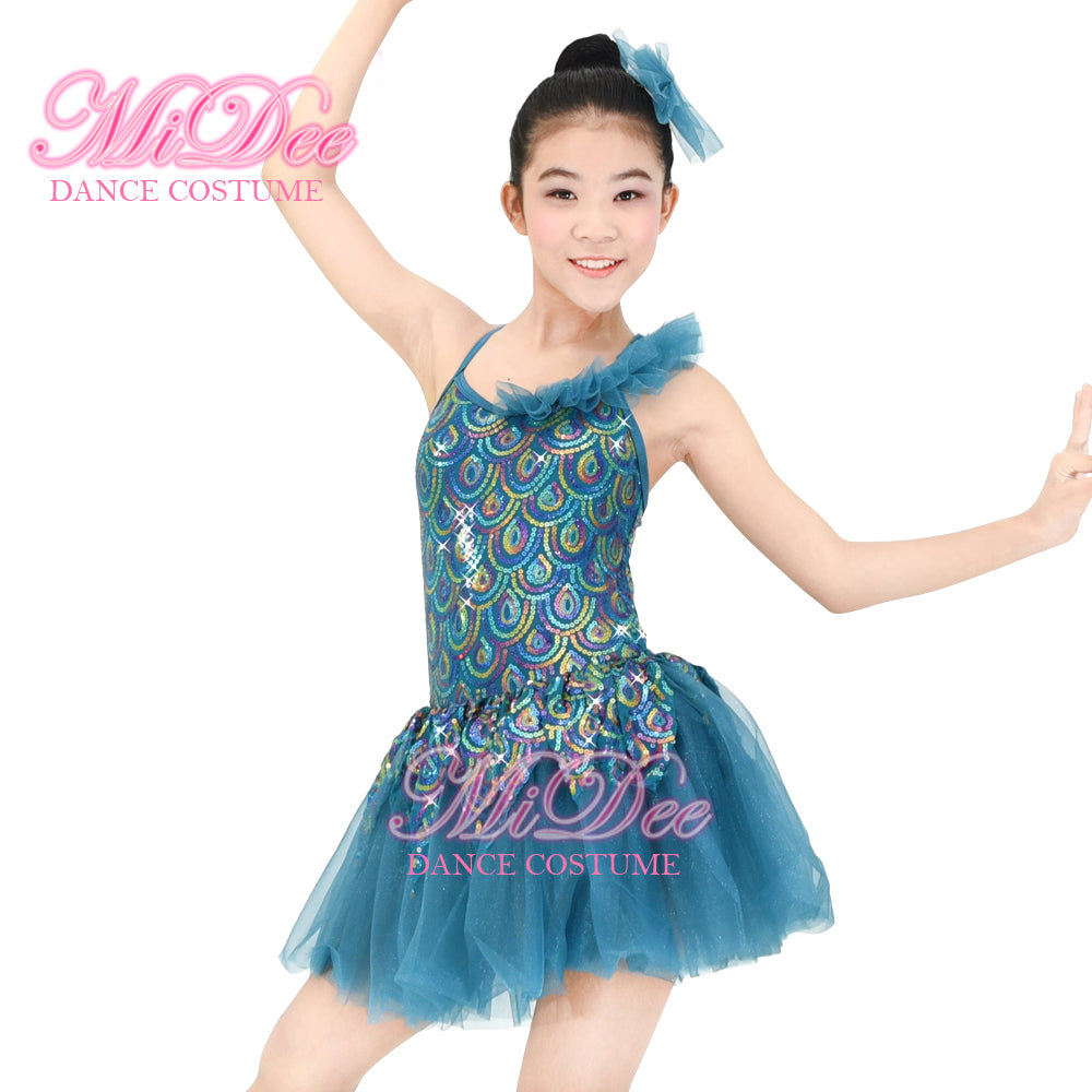 Peacock Sequin Dance Dress