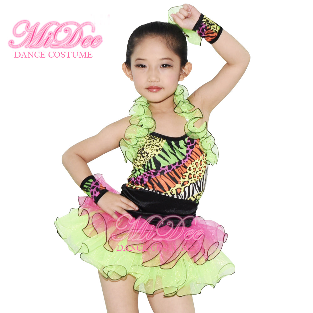 Green Leopard Tutu Dance Dress
