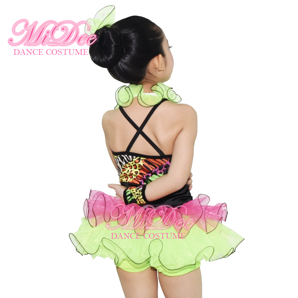 Green Leopard Tutu Dance Dress