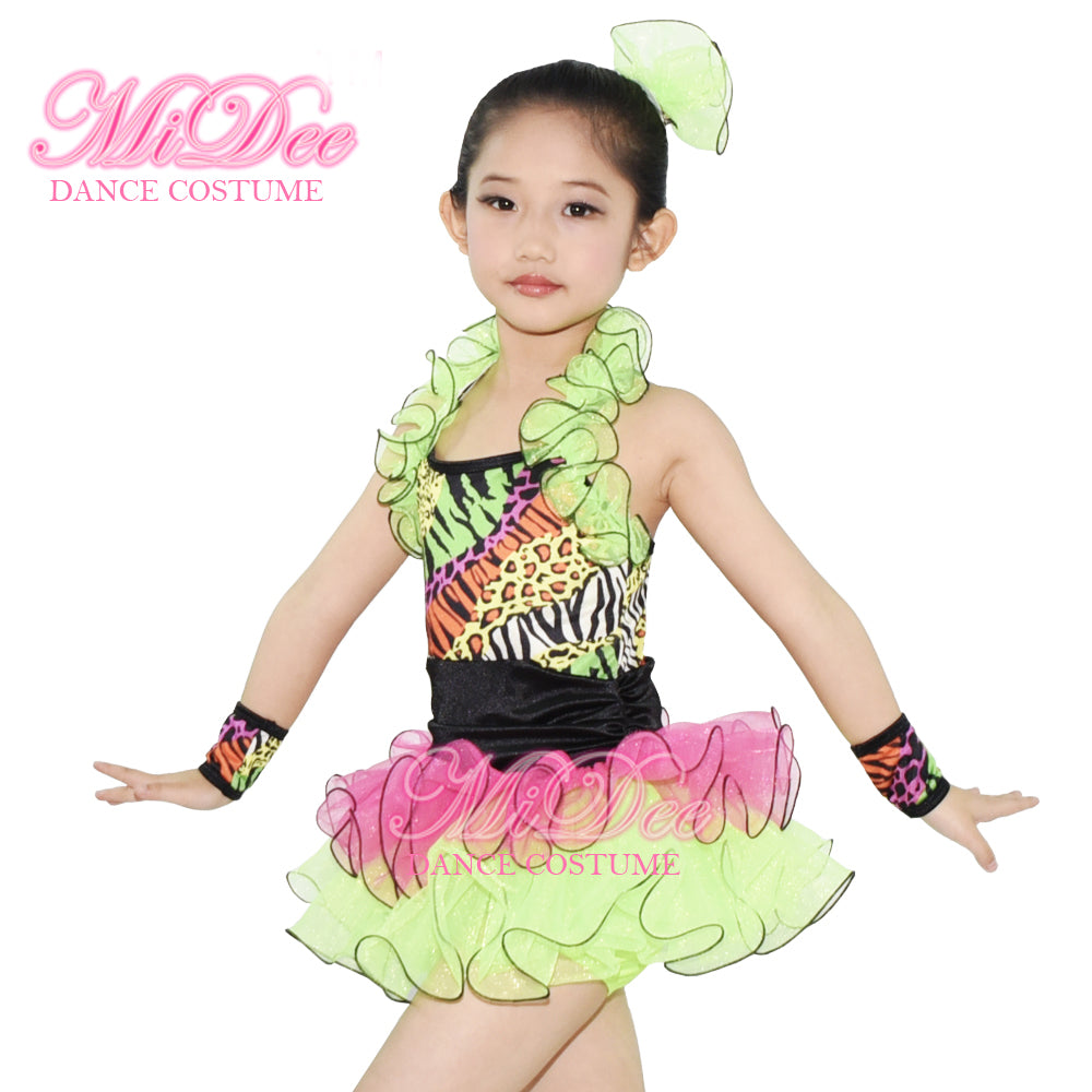 Green Leopard Tutu Dance Dress