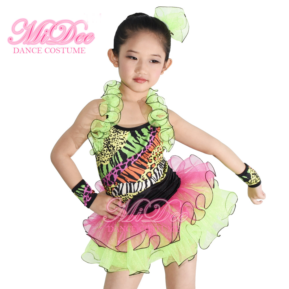 Green Leopard Tutu Dance Dress
