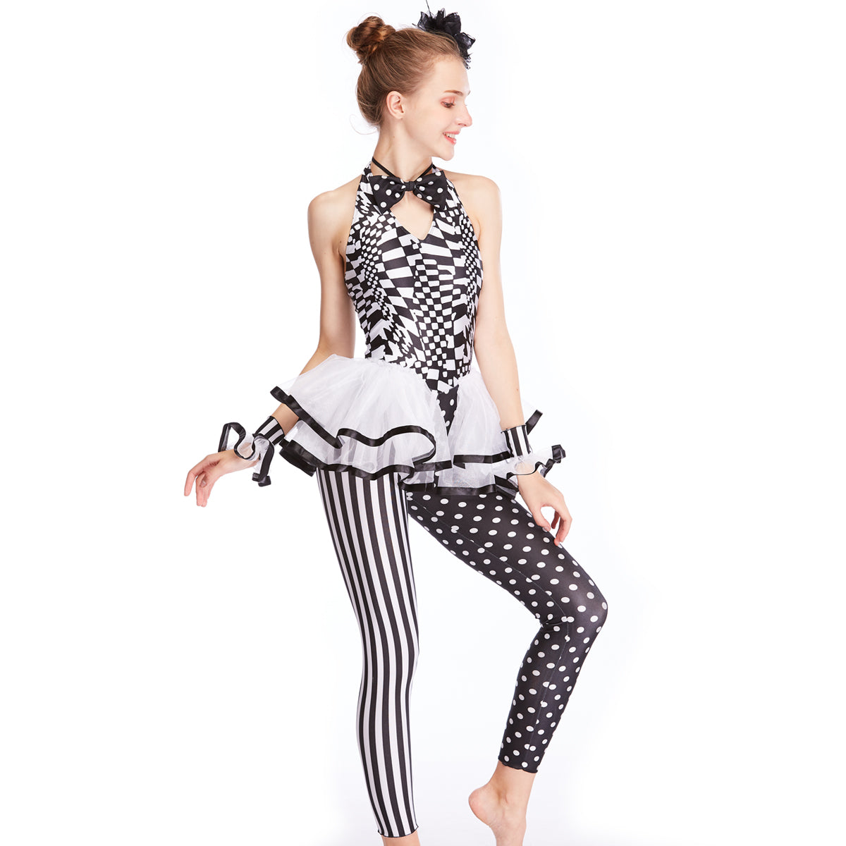 Clown Cosplay Black White Jumpsuit