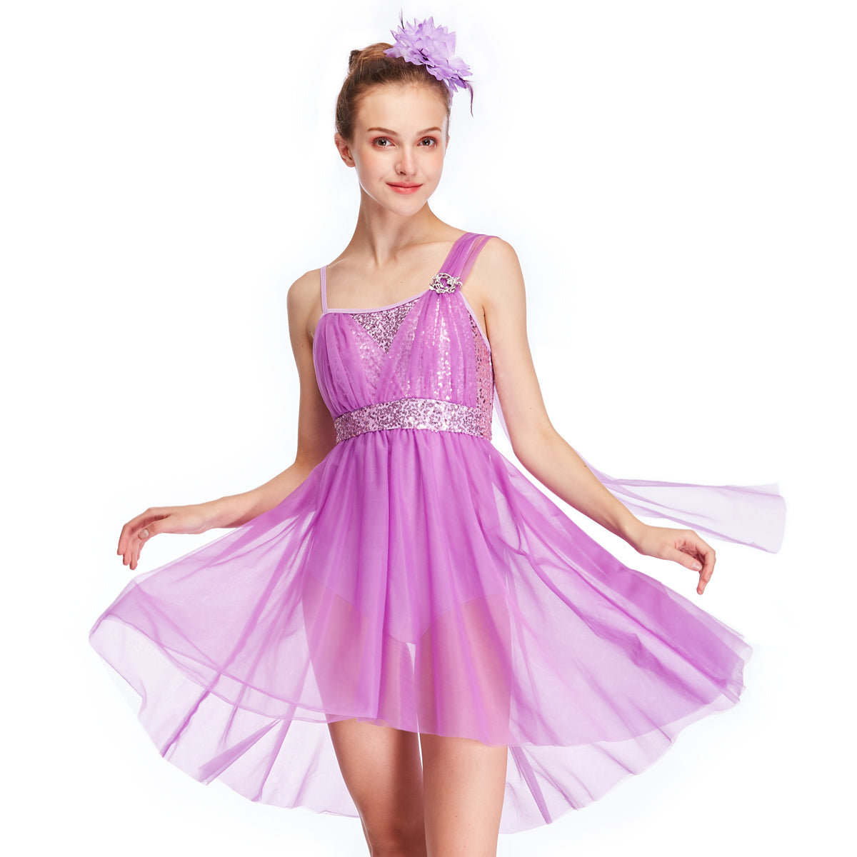 Purple Sequin Elegant Ballet Dress