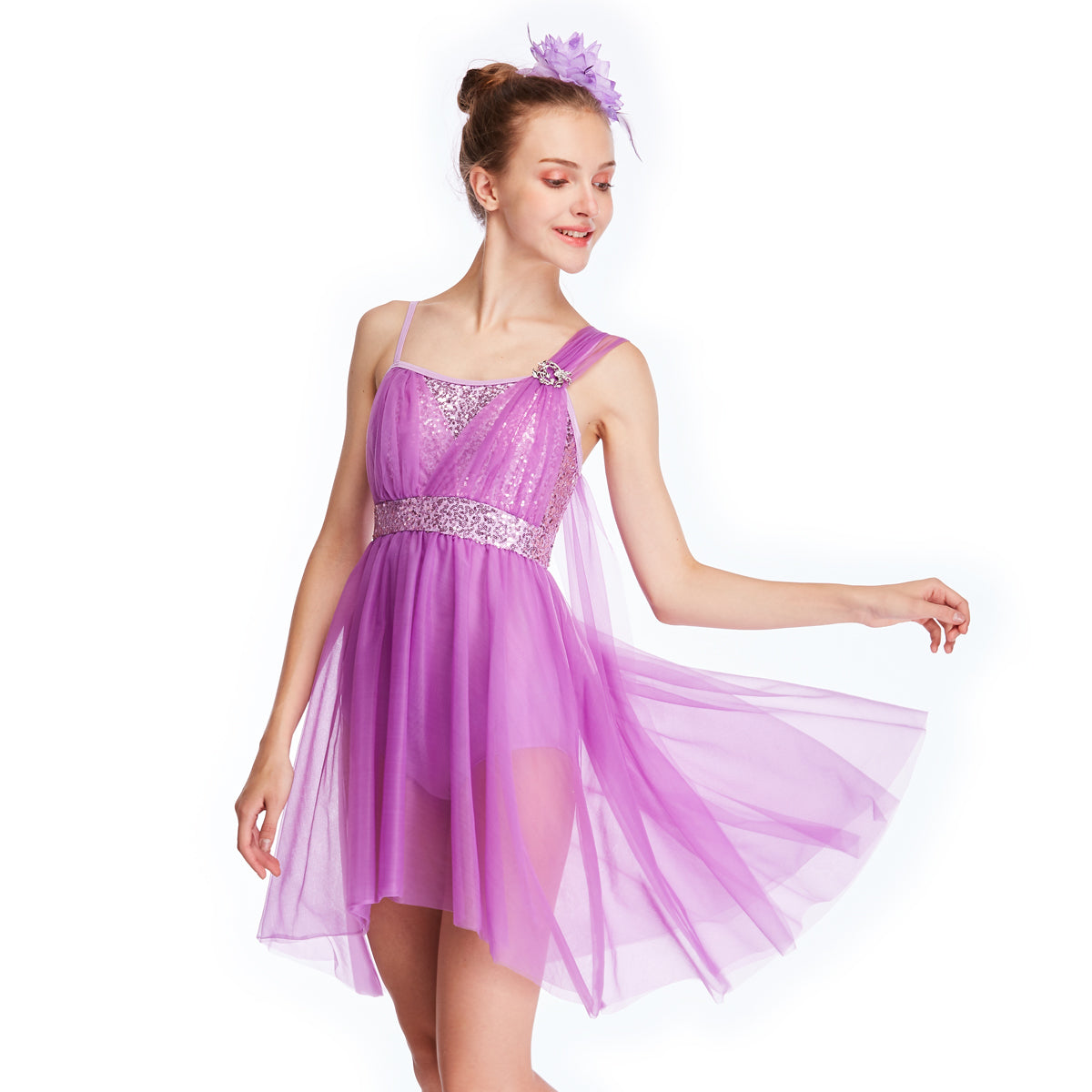 Purple Sequin Elegant Ballet Dress