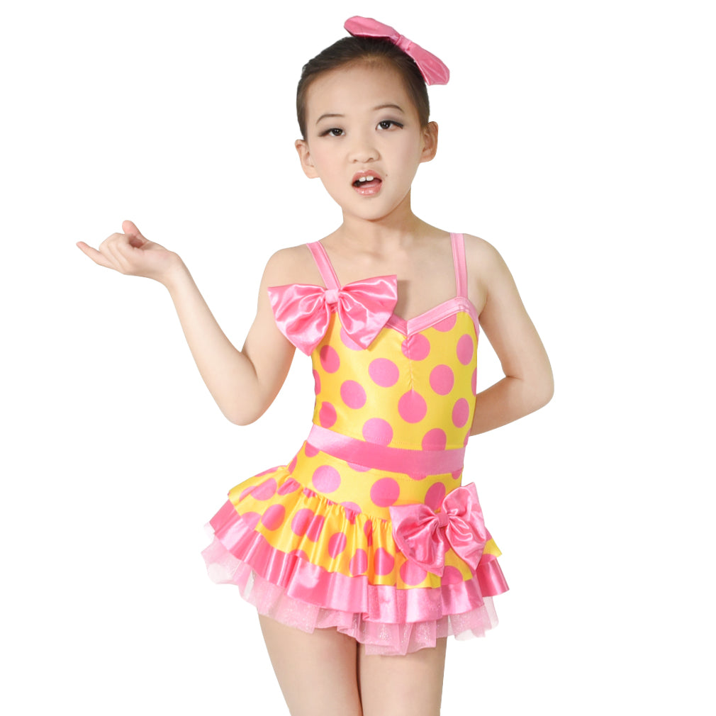 Polka Dots Dress Jazz Dance Costume Kids