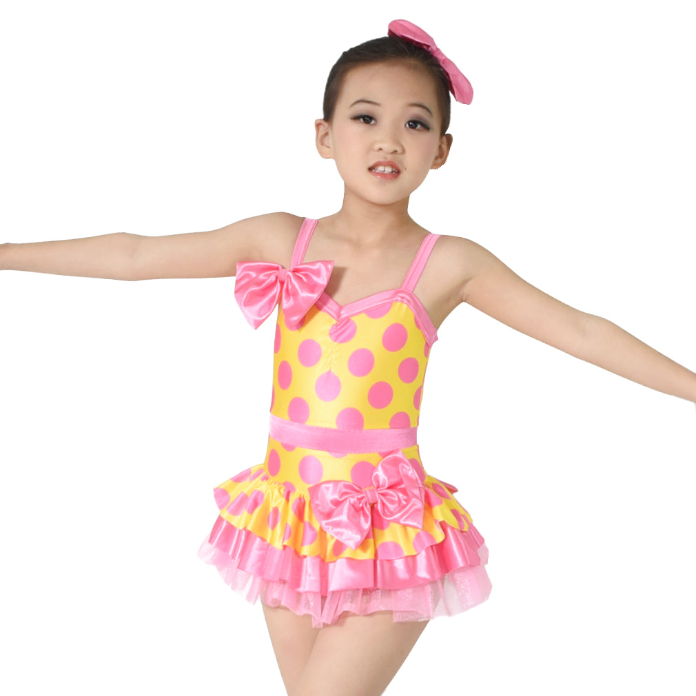 Polka Dots Dress Jazz Dance Costume Kids