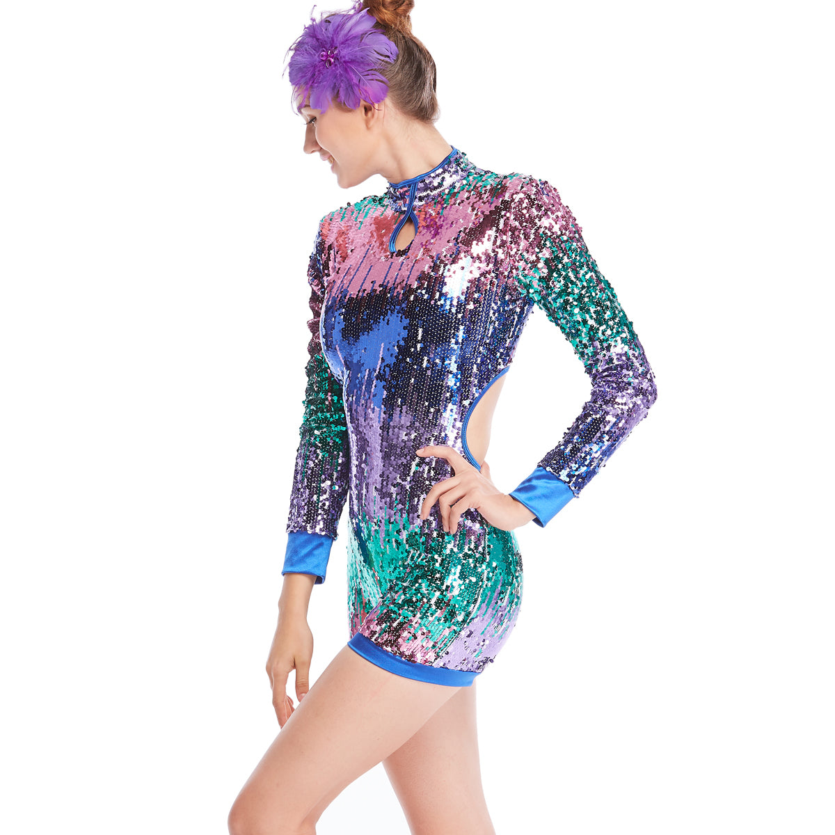 Gradient Sequin Jazz Dance Performance Wear