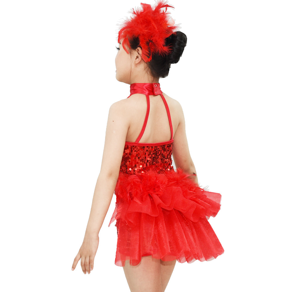 Sequin Feather Jazz Dance Wear