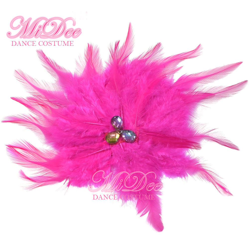 Round Feather Flower Hair Clip Headpieces