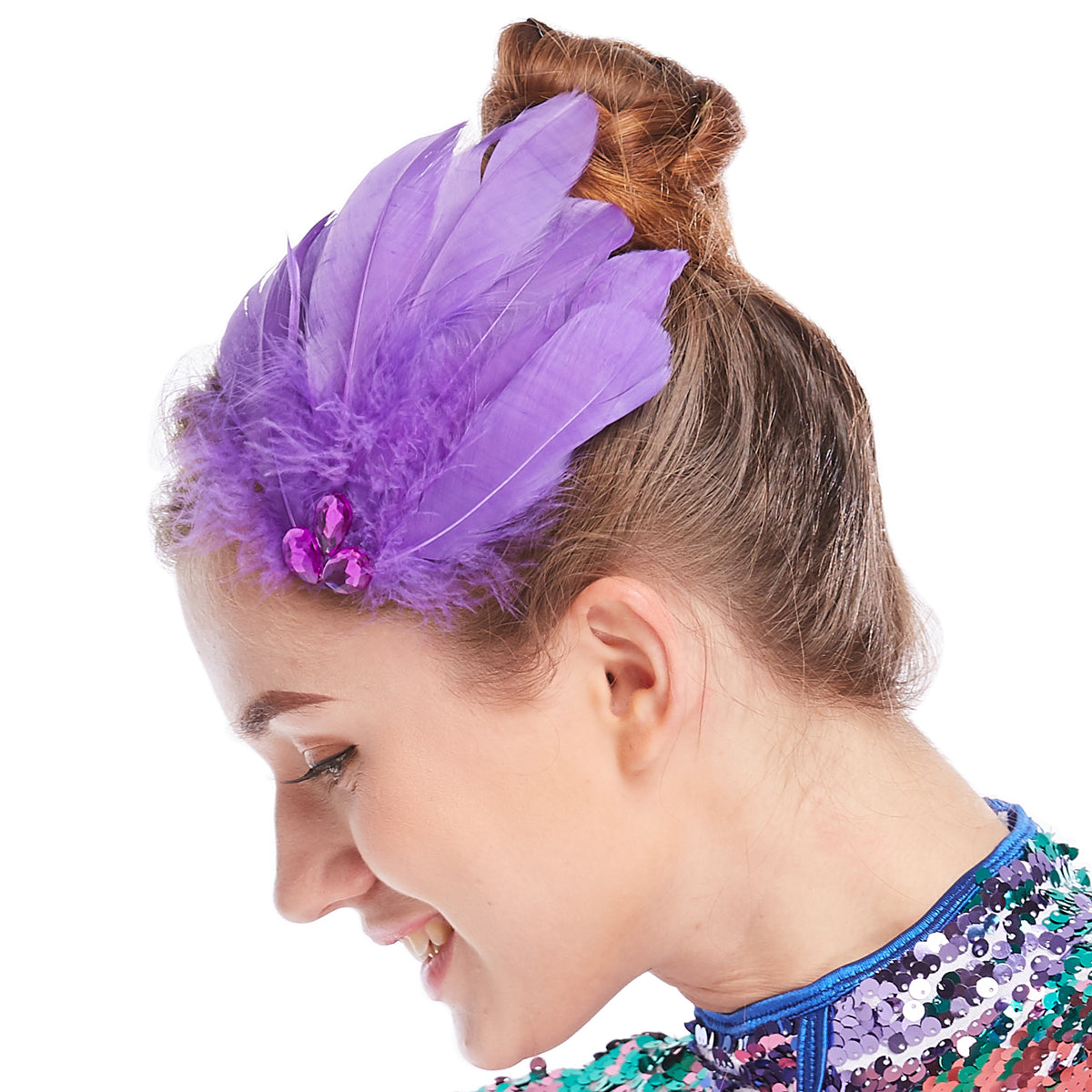 Umbrella Feather Hair Flower Clip