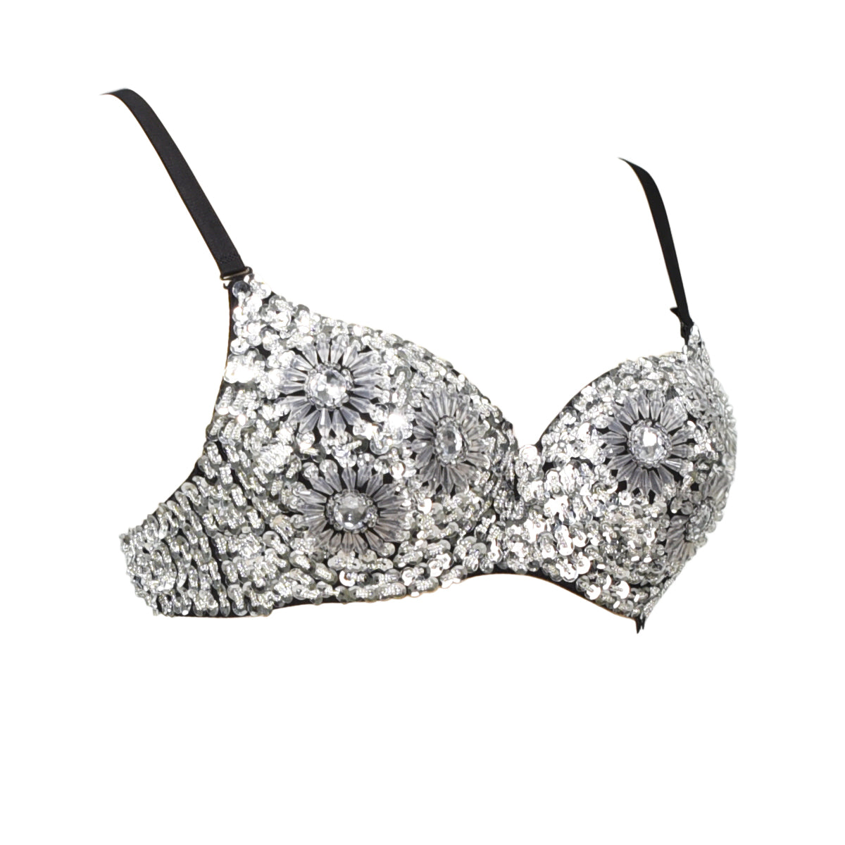 Sun Flower Rhinestone Hip-Hop Dance Bras