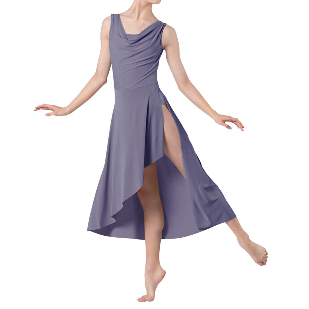 Modern Ballet Sleeveless Asymmetrical Long Dress