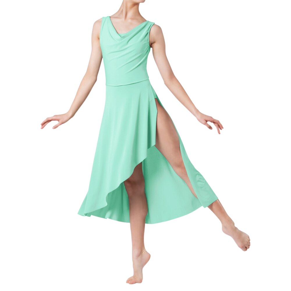 Modern Ballet Sleeveless Asymmetrical Long Dress