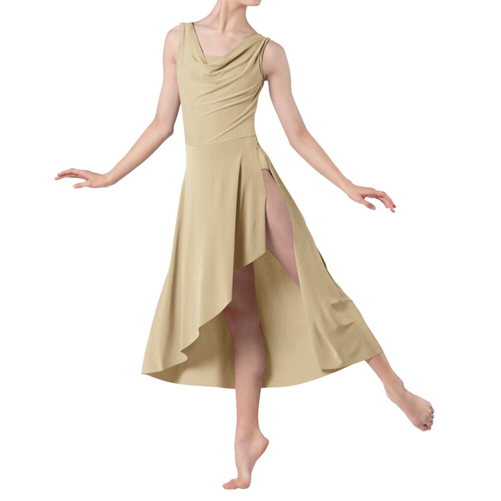 Modern Ballet Sleeveless Asymmetrical Long Dress
