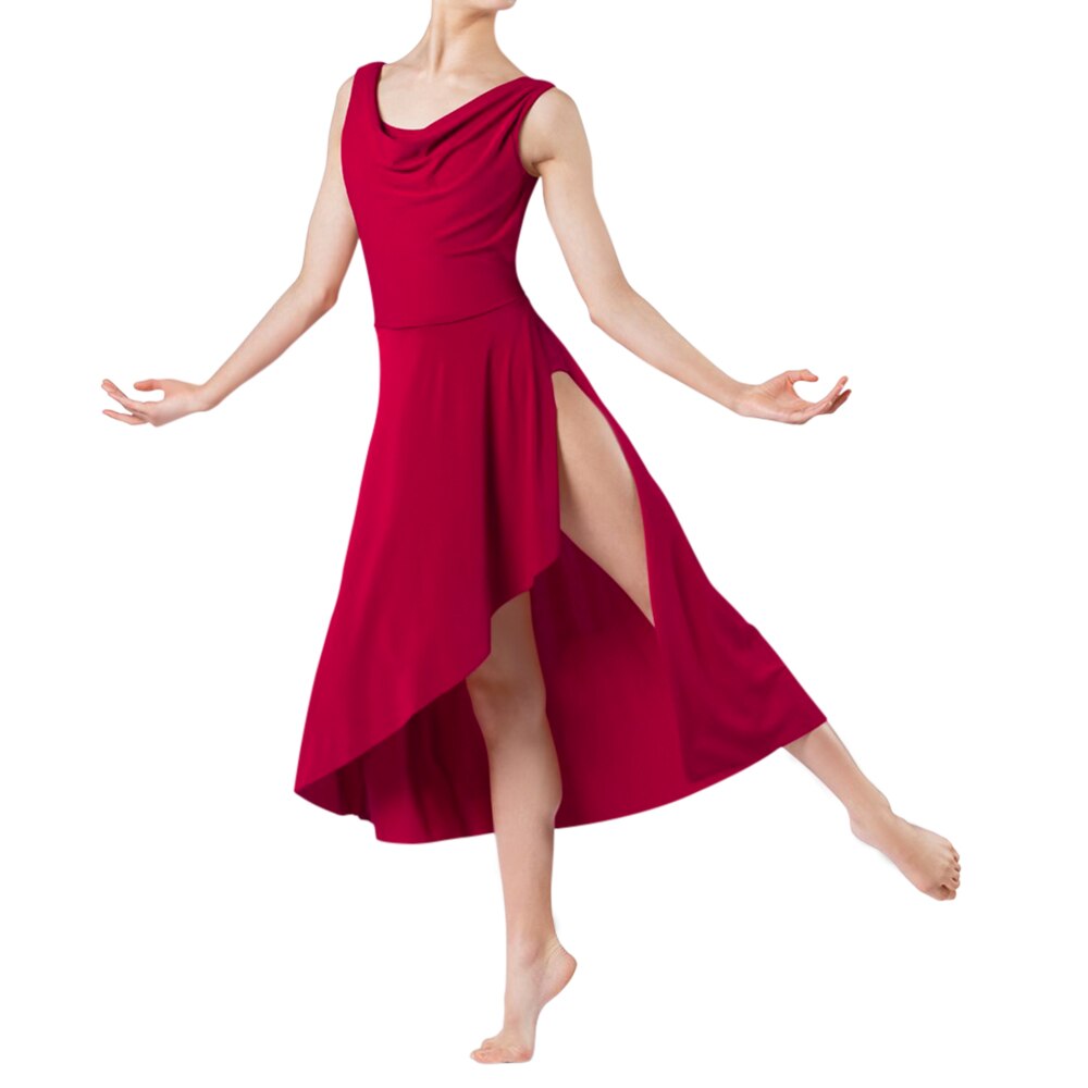 Modern Ballet Sleeveless Asymmetrical Long Dress