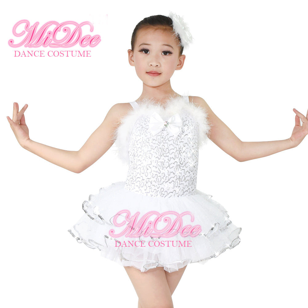 white tutu dress womens MiDee White Ballet Tutu Dress Girls Kid Contemporart Lyrical Stage Dance Wear Modern Ballet Ballerina Competition Performance Dance Costume Women Adult – MiDee Dance Costume