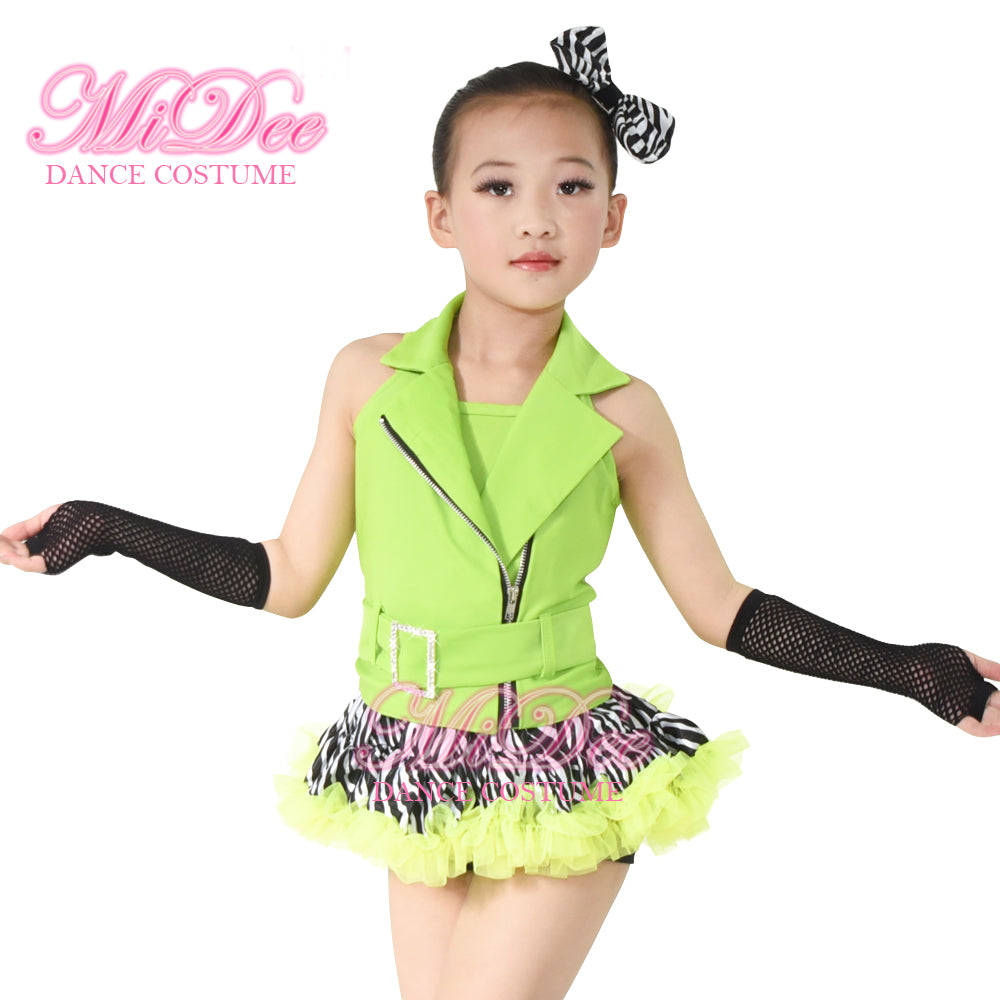 Zebra Green Jazz Dance Outfits