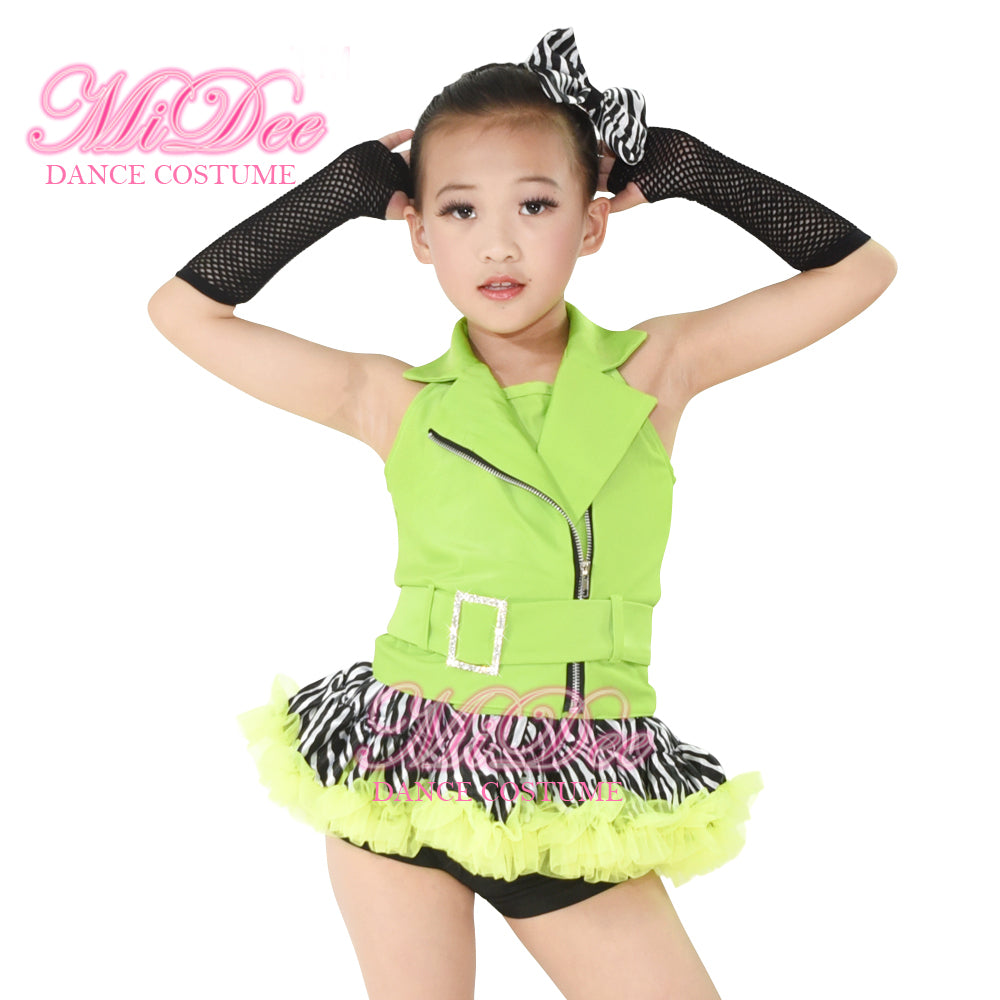 Zebra Green Jazz Dance Outfits