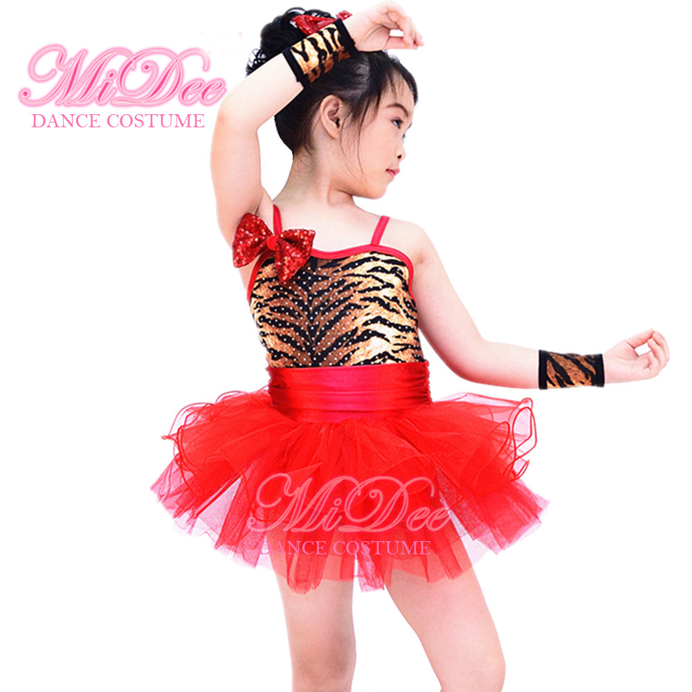 Rhinestone Leopard Animal Prints Tutu Dresses - Main Image