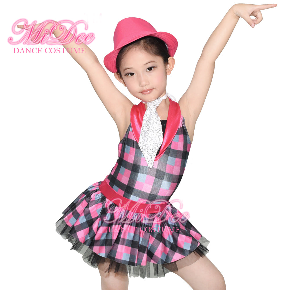 Colored Lattice Suit Tutu Dress