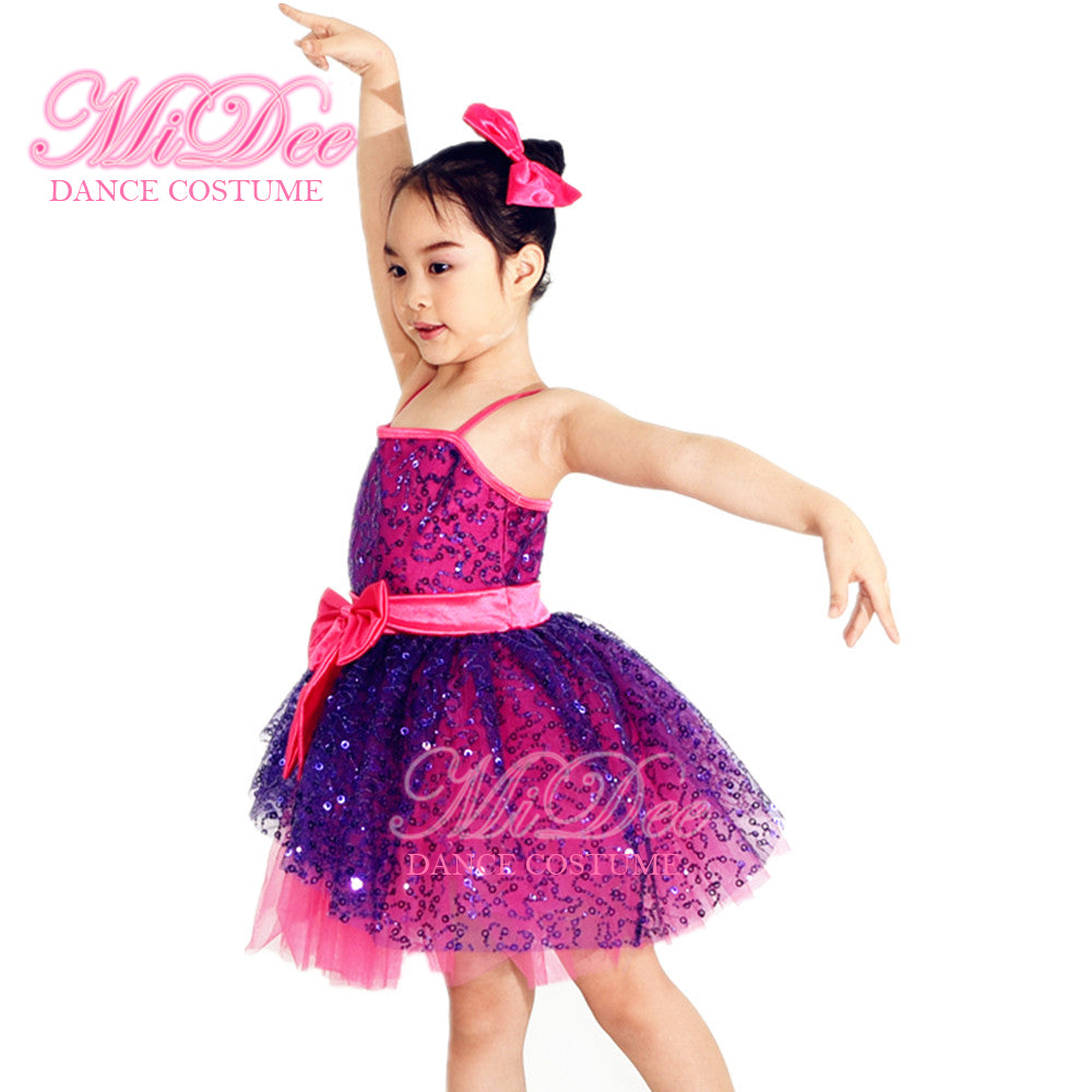 Pink Contrast With Blue Sequined Tutu Skirt