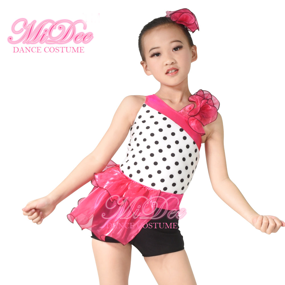 Polka Dot Bustle Jazz Dance Costume