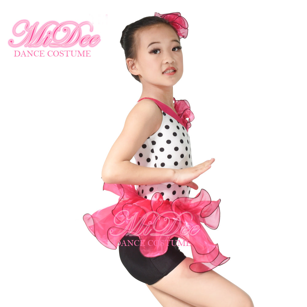 Polka Dot Bustle Jazz Dance Costume