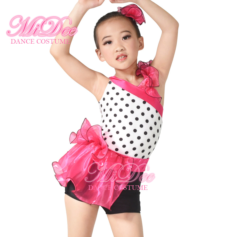 Polka Dot Bustle Jazz Dance Costume