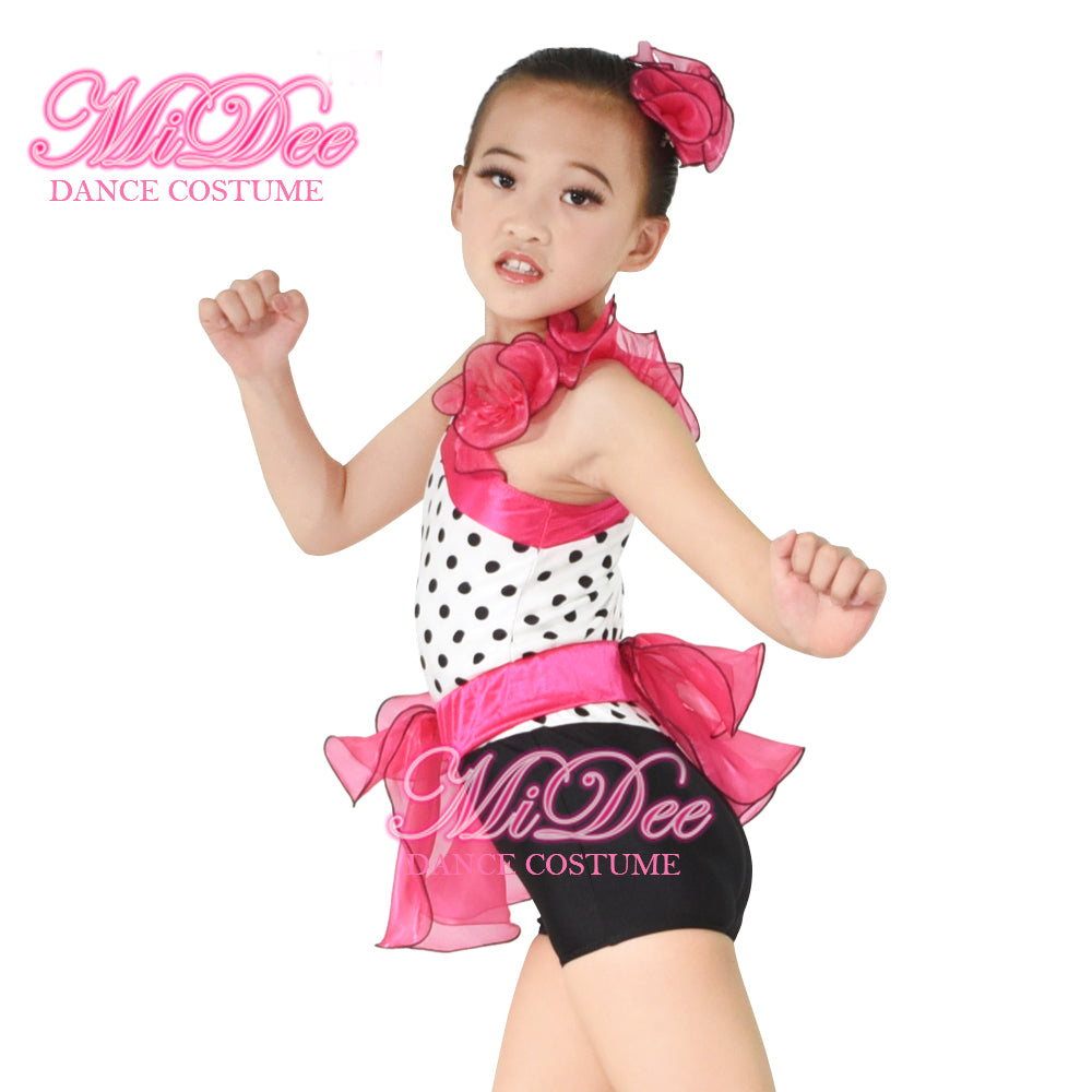 Polka Dot Bustle Jazz Dance Costume