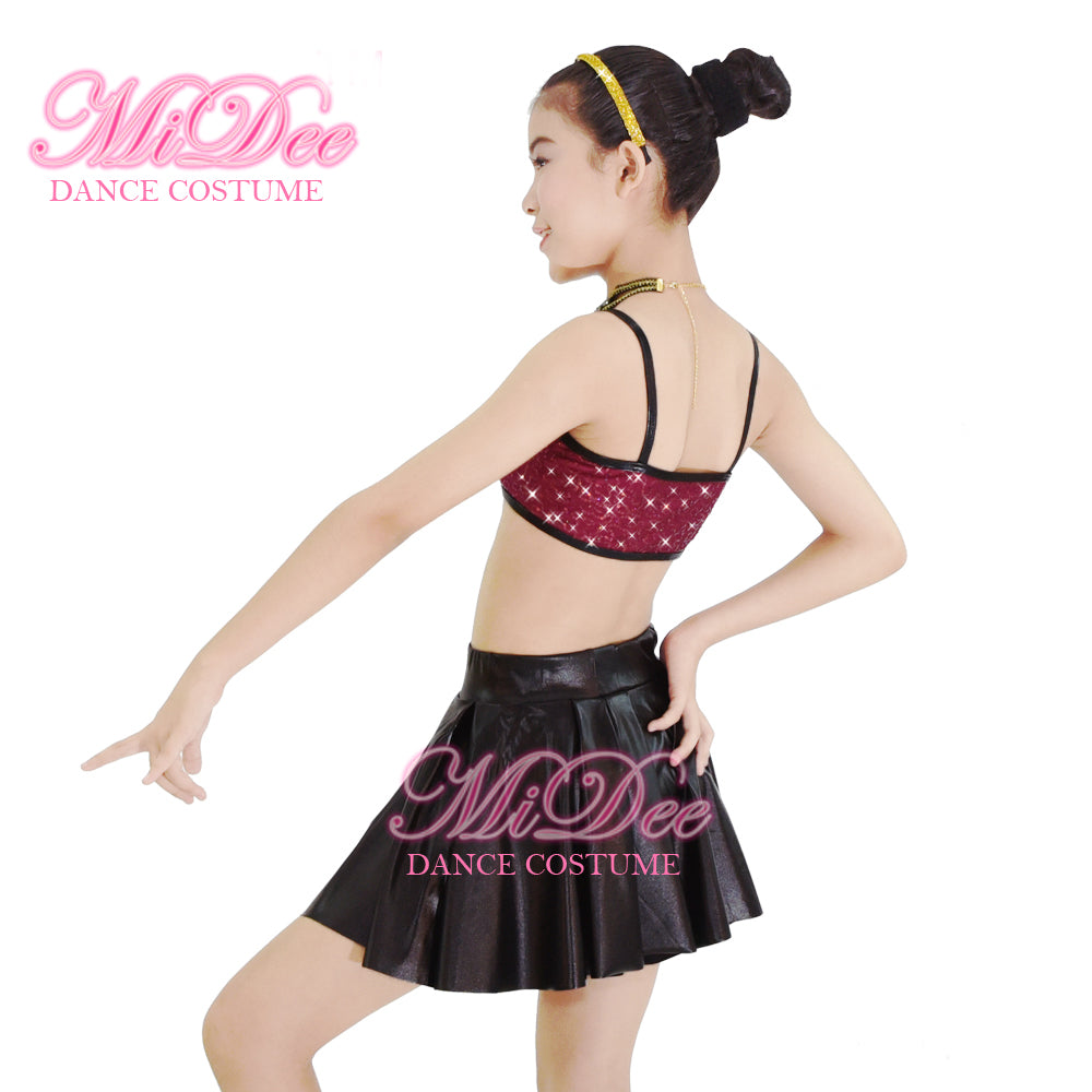 Sequin Bra & Leather Jazz 2 Piece Outfits