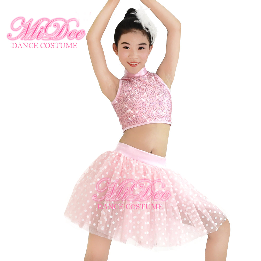 Pink Sequin Ballet Tutu 2 Piece Set