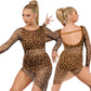 Leopard Mesh 2PC Dress Set