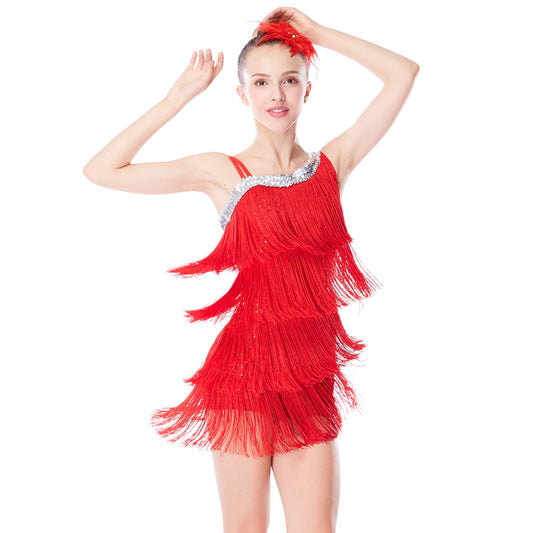Encryption Tassels Latin Dance Dress
