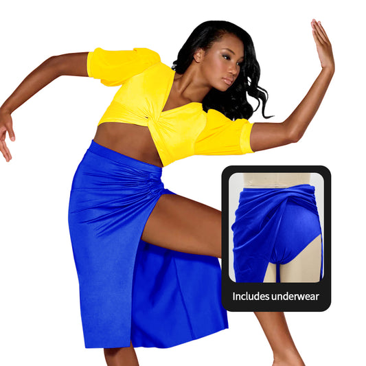 Side Split Pleated Skirt