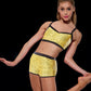Sequins Crop Top & Shorts Set Suit