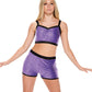 Sequins Crop Top & Shorts Set Suit