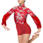 Bronzed Printed Backless Dance Dress
